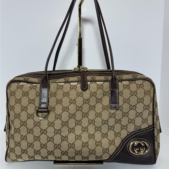 Gucci Brown Monogram Handbag - Picture 1 of 9